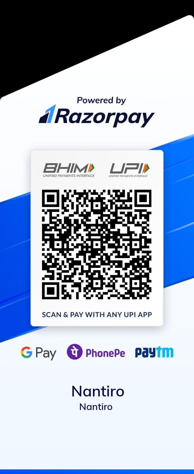 Payment QR for Nantiro support